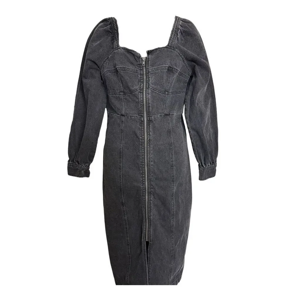 Elegant Black Midi Dress - Picture 5 of 9